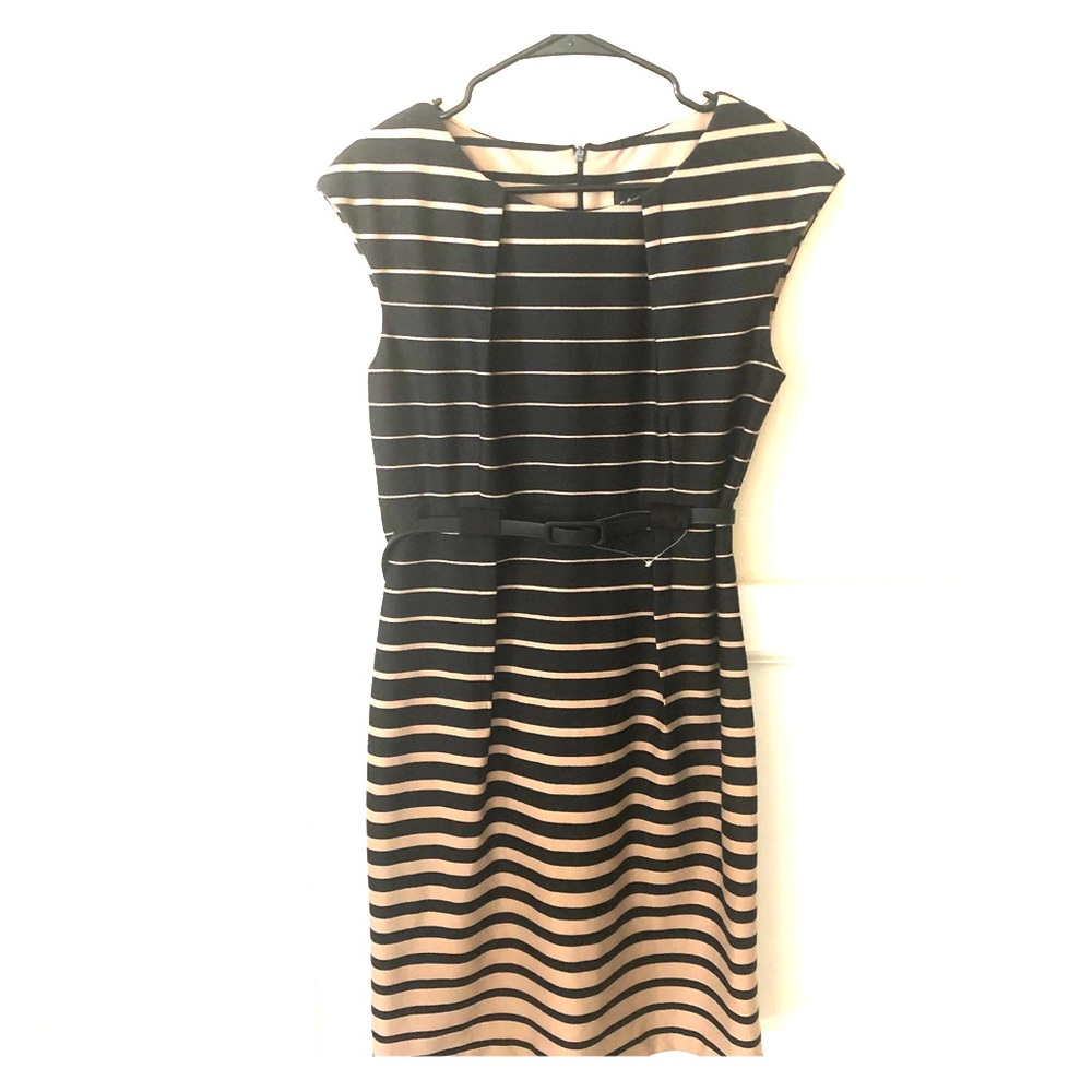 Black and tan sheath dress